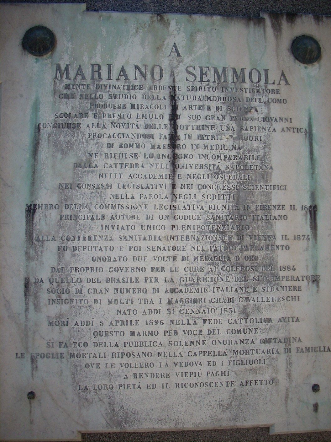 Mariano Semmola monument, Cimitero Poggioreale, Naples - 03.JPG